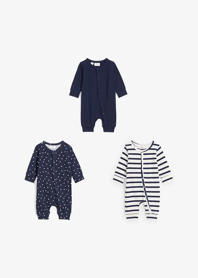 Set de 3 costumașe de bebe din bumbac organic pur