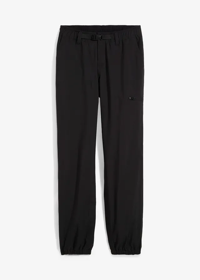 Pantalon fonctionnel à doublure polaire et poches, imperméable, Couleur: noir