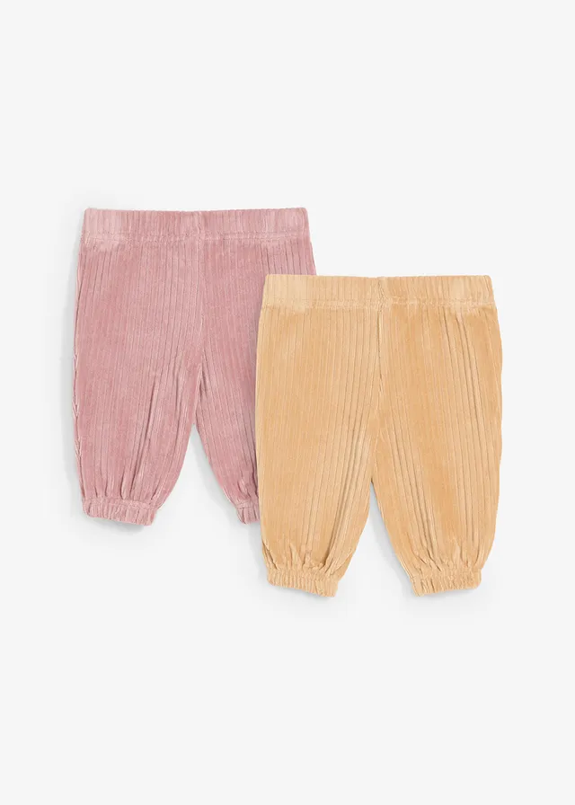 Set de 2 perechi de pantaloni bebe din material ripsat