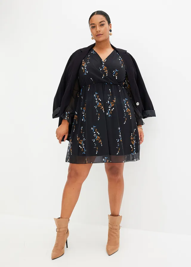 Robe en mesh, Couleur: noir floral