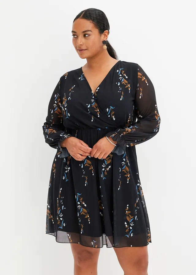 Robe en mesh, Couleur: noir floral