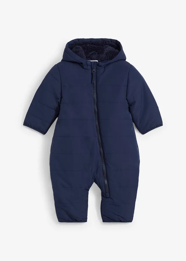 Combinaison imperméable et rembourrée avec doublure en polaire peluche • bleu foncé • Boutique bonprix