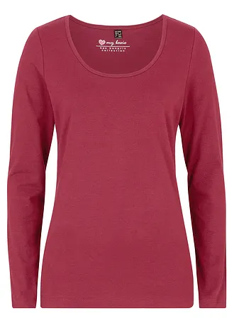 T-shirt manches longues près du corps, Couleur: rouge