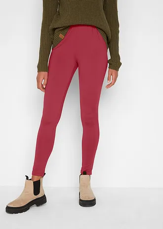 Thermo legging met comfortband, Kleur: rood