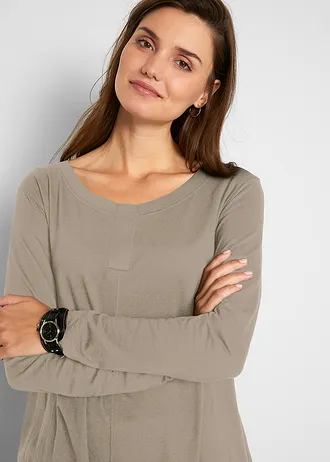 Longsleeve van een katoen/viscose-mix • new kaki • bonprix online shop