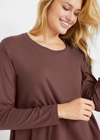 Jersey jurk in O-vorm • terrabruin • bonprix online shop