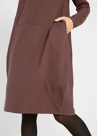 Robe en jersey, coupe ovoïde • brun terre • Boutique bonprix