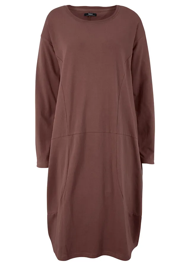 Jersey jurk in O-vorm • terrabruin • bonprix online shop