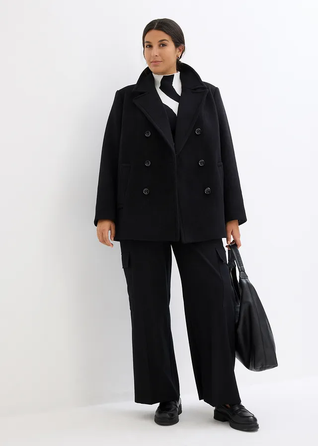 Veste caban, Couleur: noir