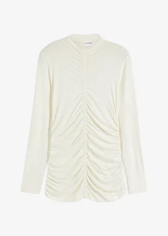 Shirt met plooitjes, Kleur: wolwit