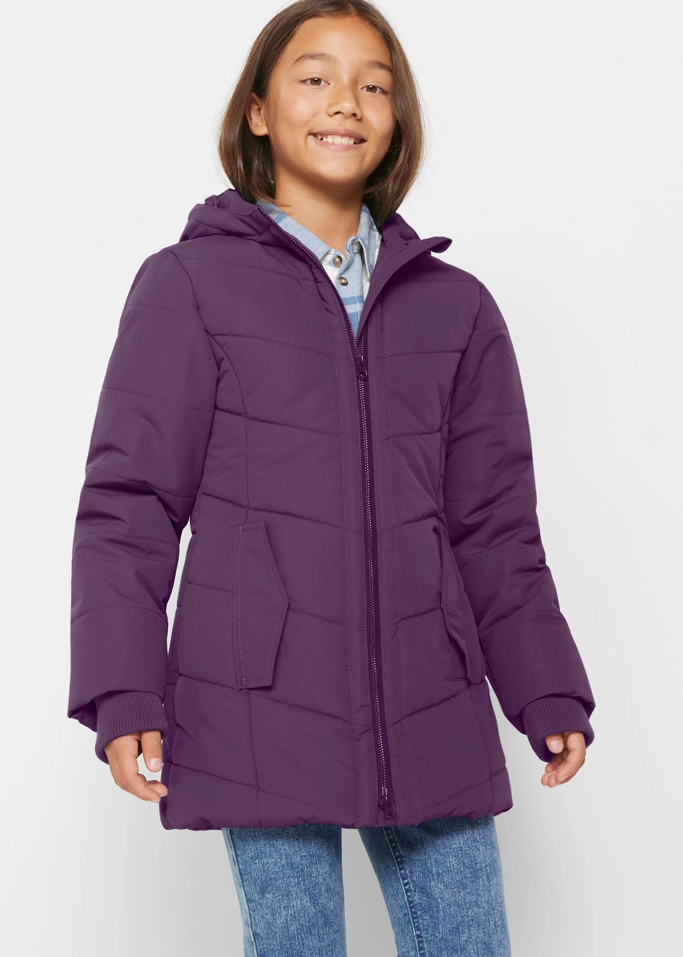 Parka d’hiver imperméable à capuche • violet foncé • Boutique bonprix