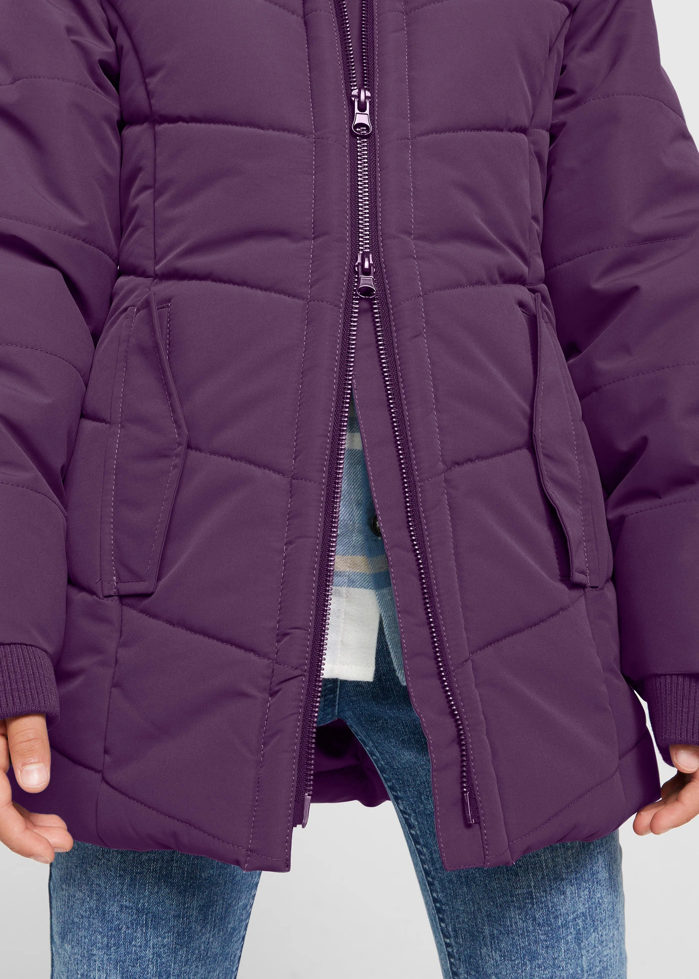 Winterparka met capuchon, waterafstotend • donkerpaars • bonprix online shop