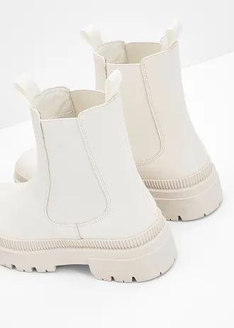 Chelsea boots met geprofileerde zool • parelwit • bonprix online shop