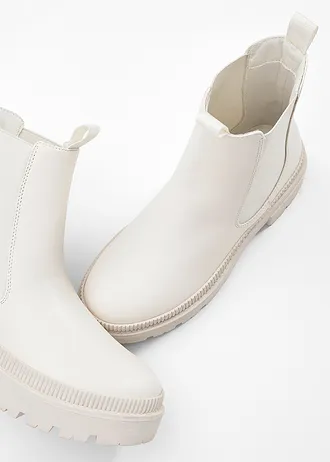Chelsea boots met geprofileerde zool • parelwit • bonprix online shop