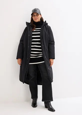 Manteau d’hiver avec intérieur matelassé, Couleur: noir