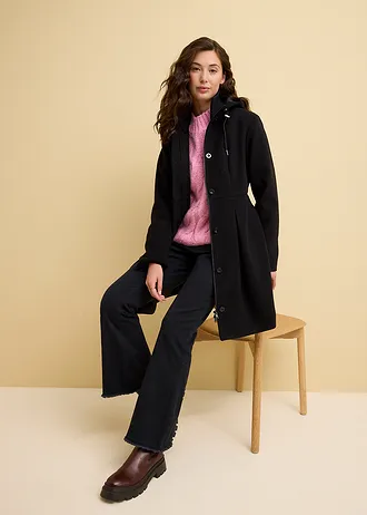 Manteau à capuche et pinces • noir • Boutique bonprix