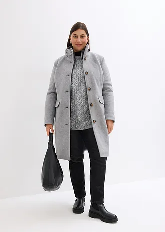 Manteau d’hiver, style 2-en-1, Couleur: gris chiné