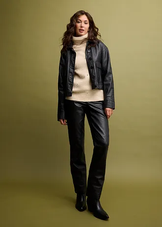 Svetr s rolákovým límcem a štrasovými kamínky • béžová • bonprix obchod