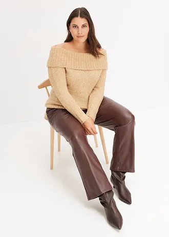 Svetr s odhalenými rameny, barva: 54% recyklovaný polyester, 45% polyakryl, 1% elastan