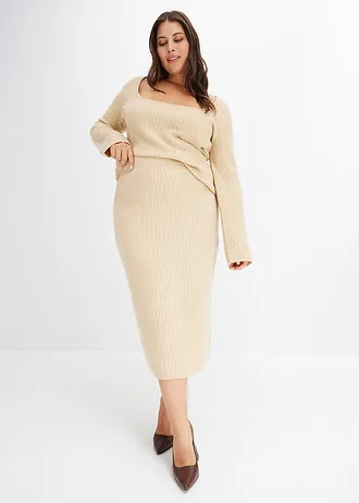 Úzká sukně, barva: bílá káva melír