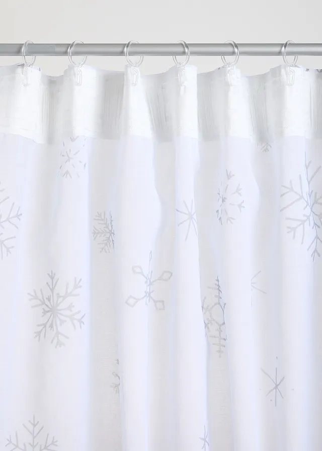 Transparant gordijn met sneeuwvlokken (1 stuk) • wit-grijs • product-page.page-title-suffix