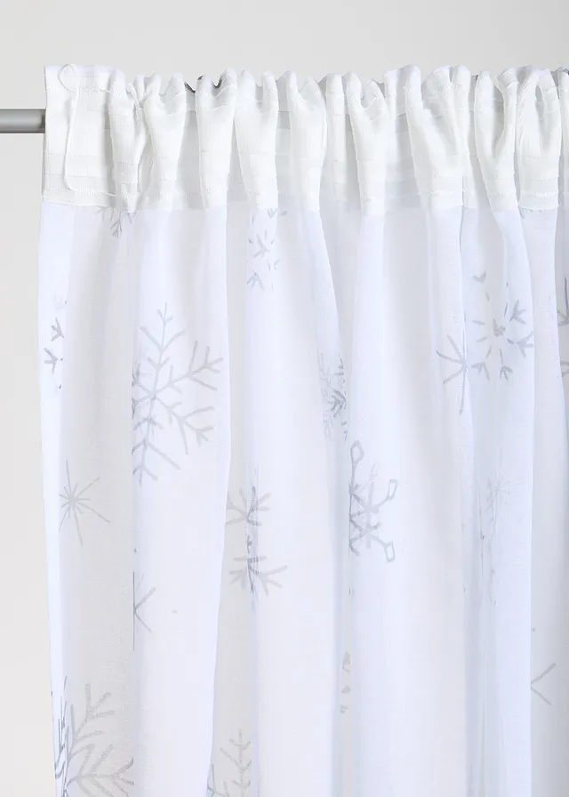 Transparant gordijn met sneeuwvlokken (1 stuk) • wit-grijs • product-page.page-title-suffix