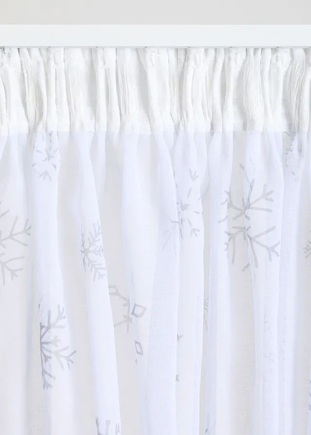 Transparant gordijn met sneeuwvlokken (1 stuk) • wit-grijs • product-page.page-title-suffix