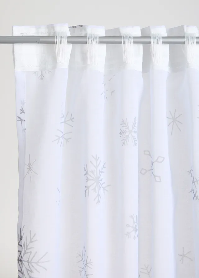 Transparant gordijn met sneeuwvlokken (1 stuk) • wit-grijs • product-page.page-title-suffix