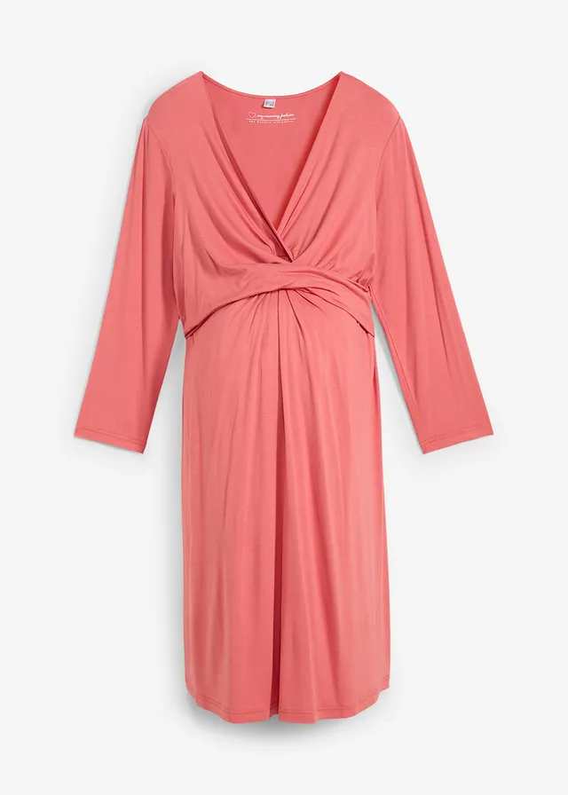 Těhotenské a kojicí šaty 2 v 1, ze strečové viskózy • rebarborová • bonprix obchod