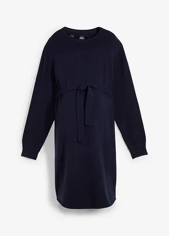 Těhotenské pletené šaty, barva: tmavě modrá