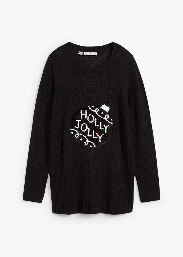 Pulóver, vianočný s obojsmernými flitrami