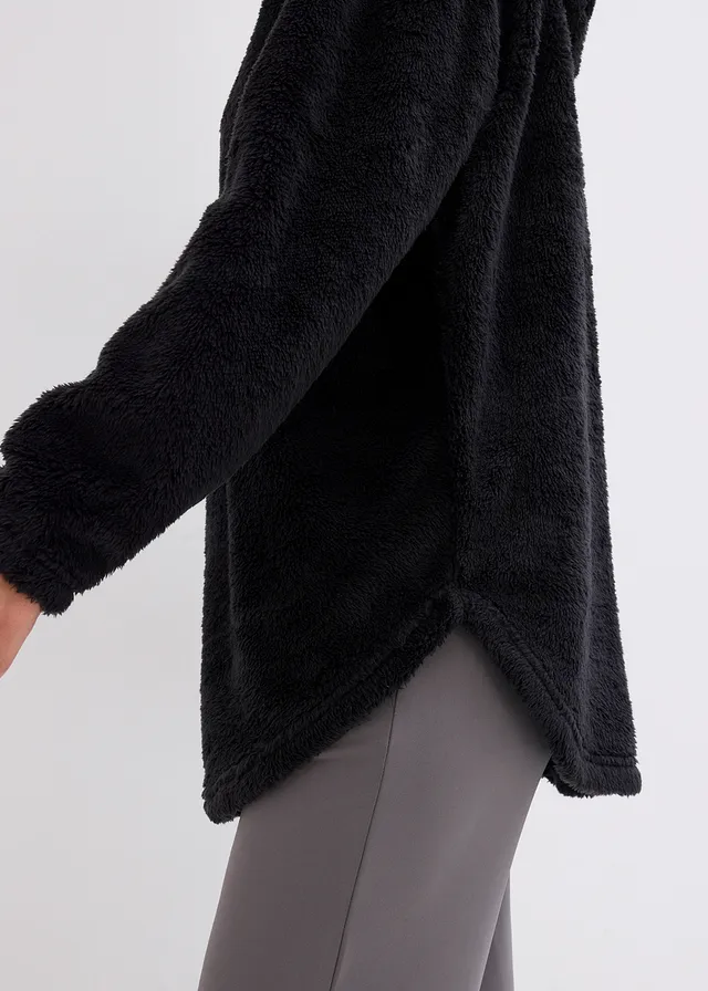 Lange trui van zacht fleece, oversized • zwart • product-page.page-title-suffix