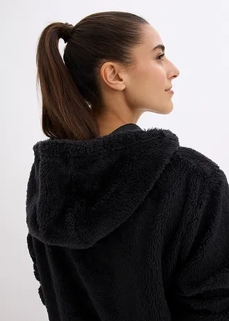 Miękka długa bluza z polaru, oversized • czarny • sklep bonprix