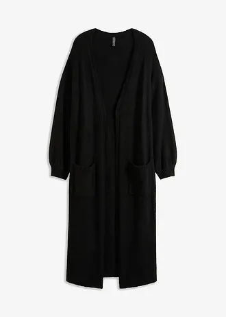 Gilet en maille oversize longueur midi • noir • Boutique bonprix