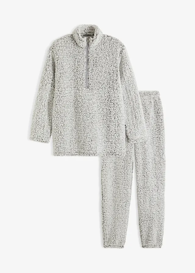 Costum de casă din material teddy-fleece