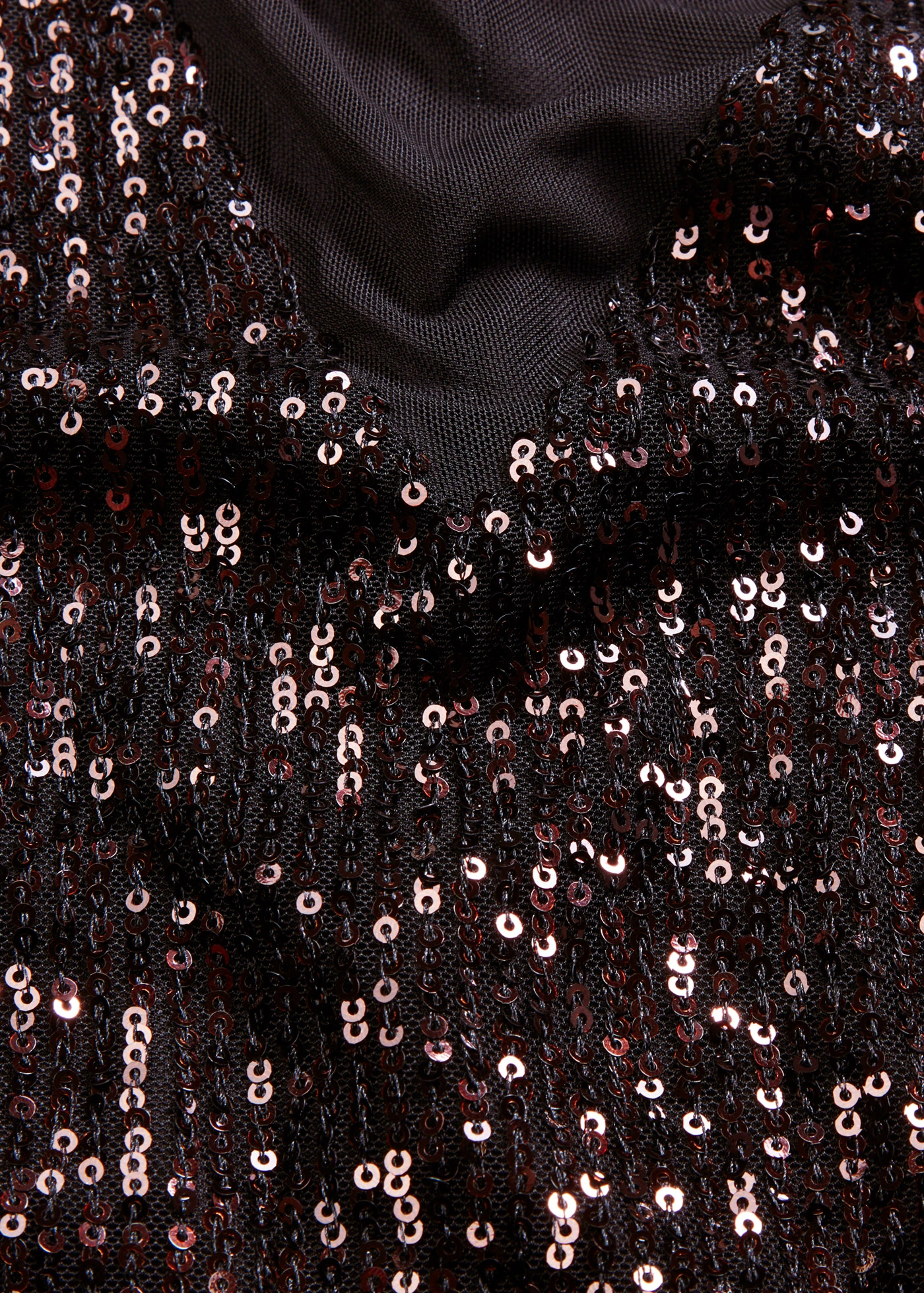 Robe à sequins et épaulettes • noir-café métallisé • Boutique bonprix