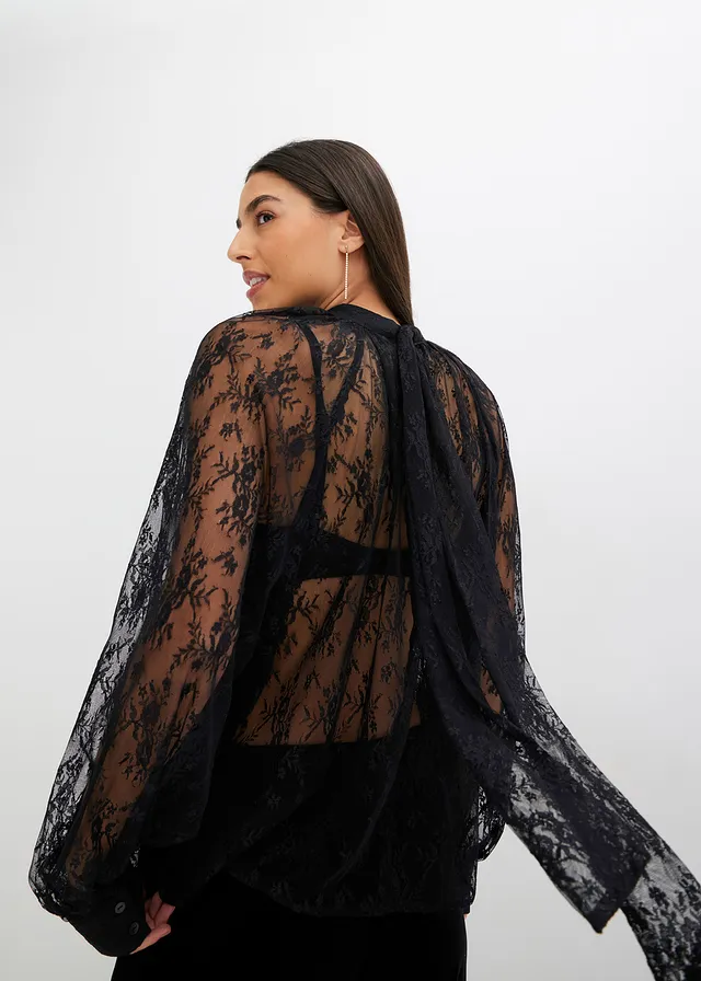 Kanten blouse met lichte transparantie • zwart • product-page.page-title-suffix