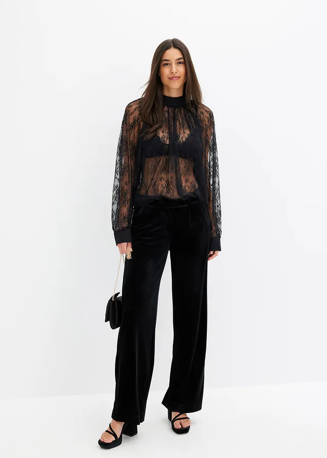 Kanten blouse met lichte transparantie • zwart • product-page.page-title-suffix