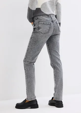 Slim fit jeans met stras • grey denim used • bonprix online shop