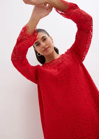 Krajkové šaty • červená salsa • bonprix obchod