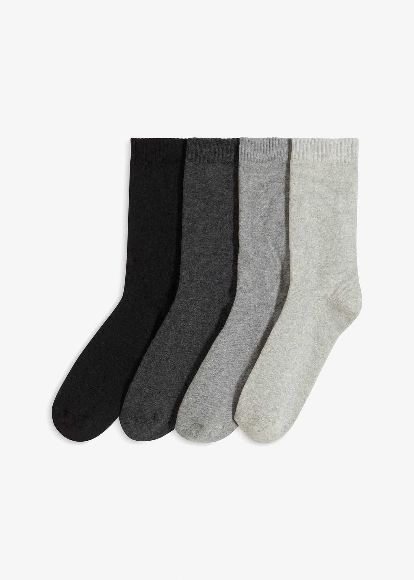 Lot de 4 paires de chaussettes thermiques en coton/éponge • noir + anthracite chiné + gris chiné + gris clair chiné • product-page.page-title-suffix
