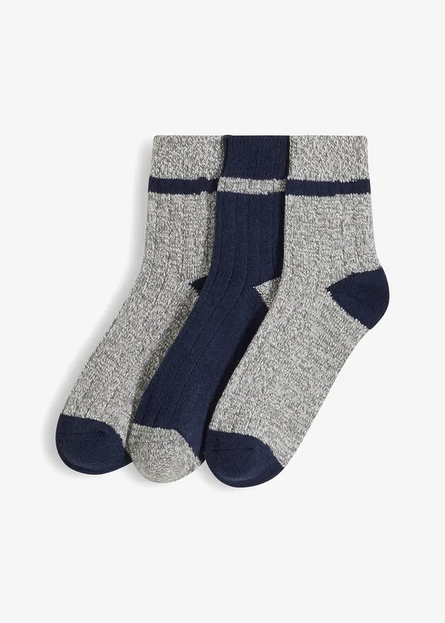 Set de 3 perechi de șosete semilungi, ripsate