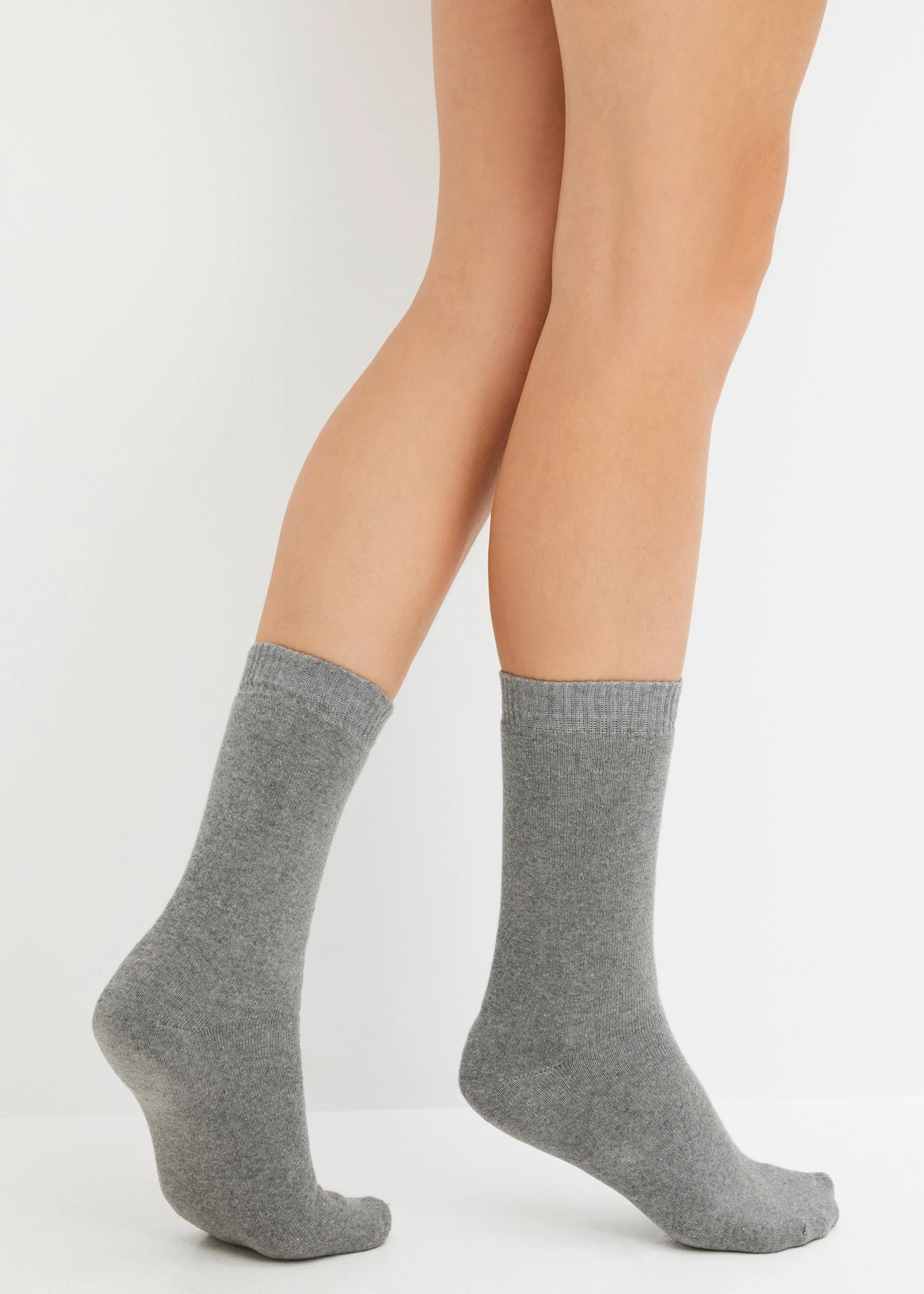 Lot de 4 paires de chaussettes thermiques en coton/éponge • noir + anthracite chiné + gris chiné + gris clair chiné • product-page.page-title-suffix