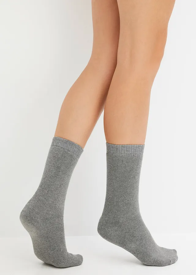 Lot de 4 paires de chaussettes thermiques en coton/éponge • noir + anthracite chiné + gris chiné + gris clair chiné • product-page.page-title-suffix
