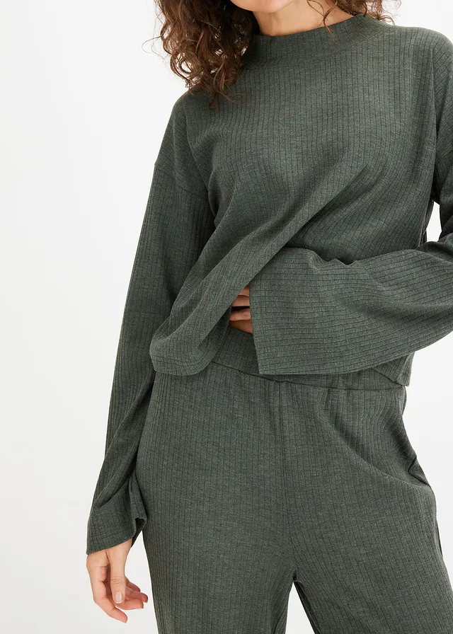 Oversized loungewear • donkergroen mêlee • product-page.page-title-suffix