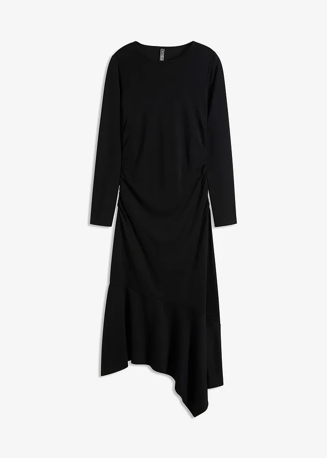 Rochie din jerse cu poală asimetrică