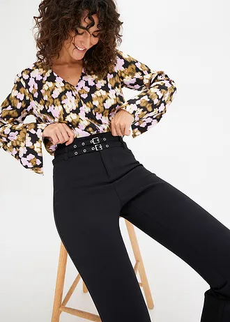 Stretch broek van katoen • zwart • bonprix online shop