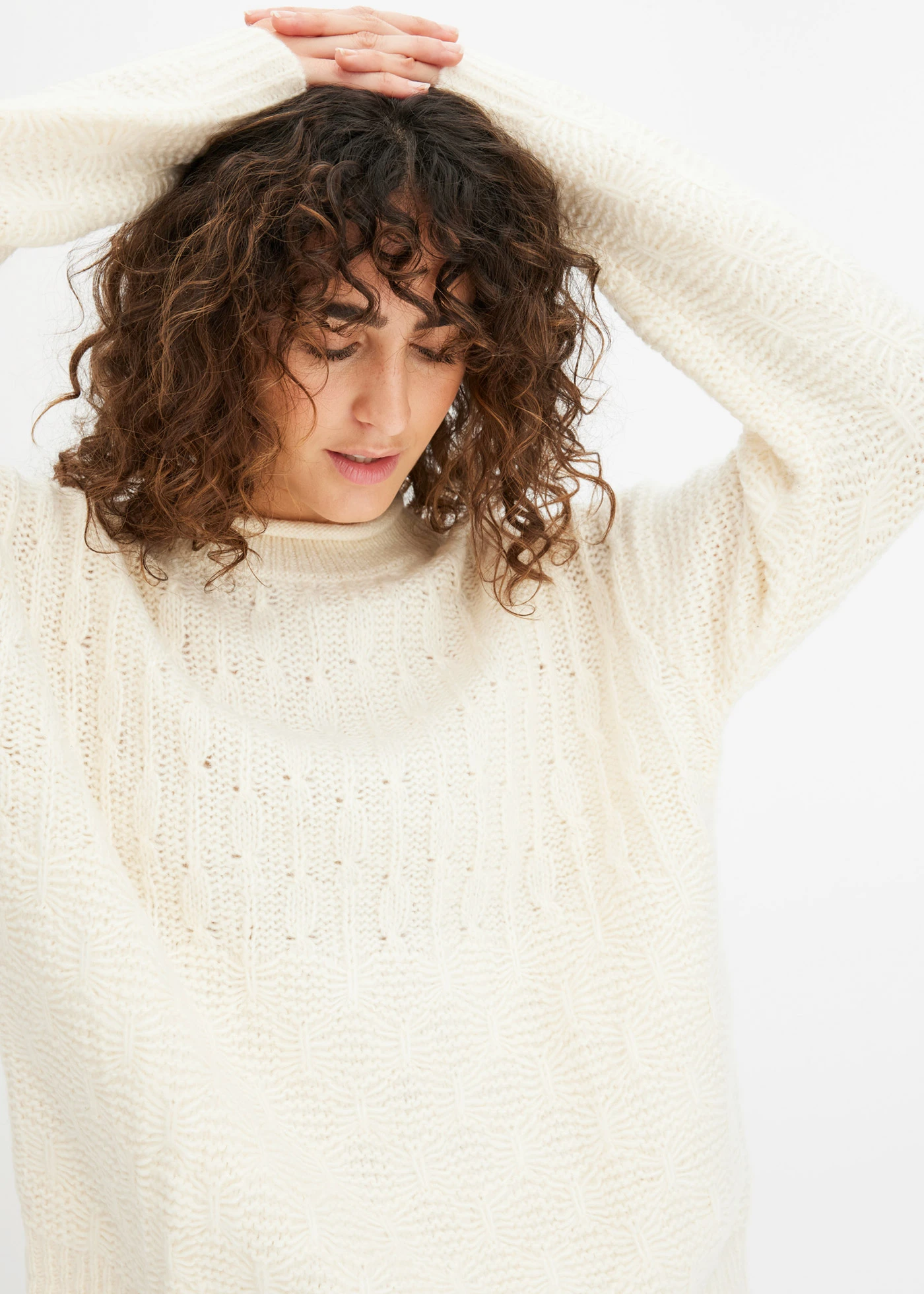 Gebreide trui met structuur • crèmewit • bonprix online shop