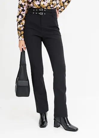 Stretch broek van katoen • zwart • bonprix online shop
