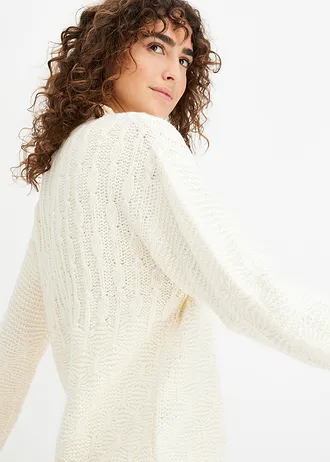 Gebreide trui met structuur • crèmewit • bonprix online shop